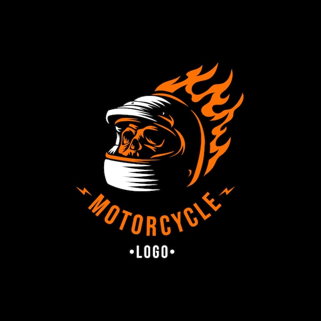 Vettore logo moto vintage disegnato a mano