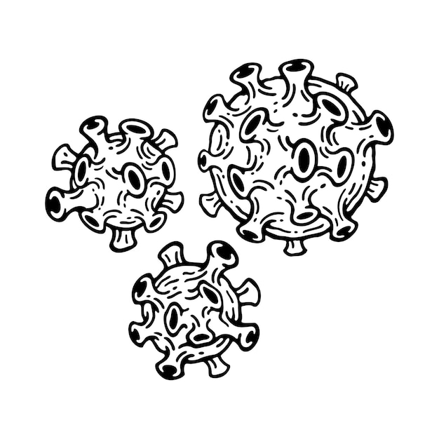 Hand drawn virus in doodle design