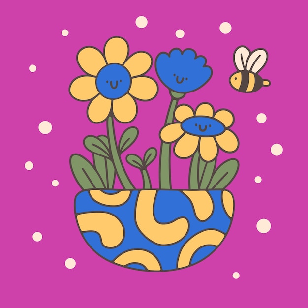 hand drawn a/w colours illustration