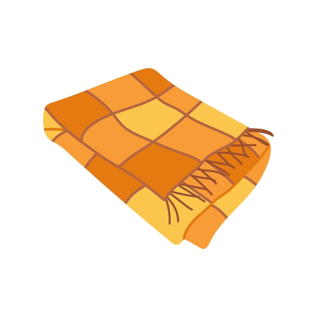 Vector hand drawn warm blanket for cozy autumn or winter season
