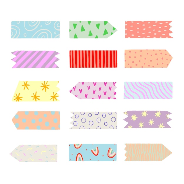 Hand drawn washi tape collection