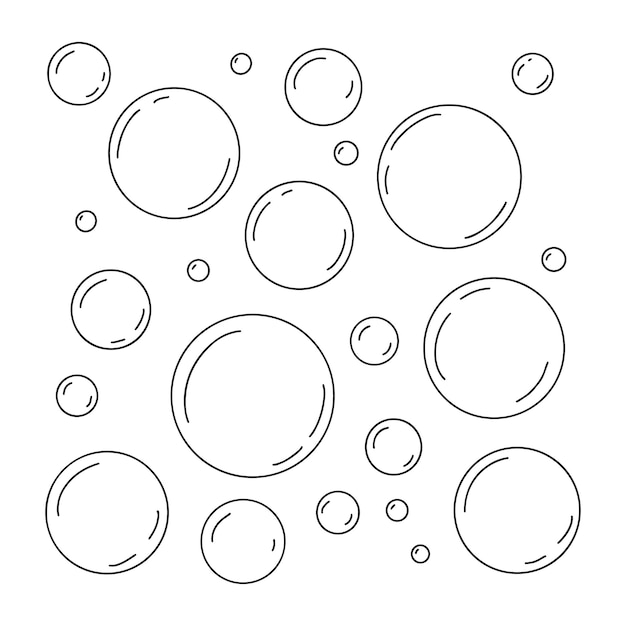 Ручной рисунок водяного пузыря каракули иллюстрация вектора мультфильма в стиле эскиза
