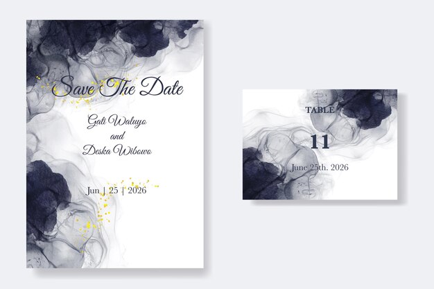 Hand drawn watercolor background wedding invitation