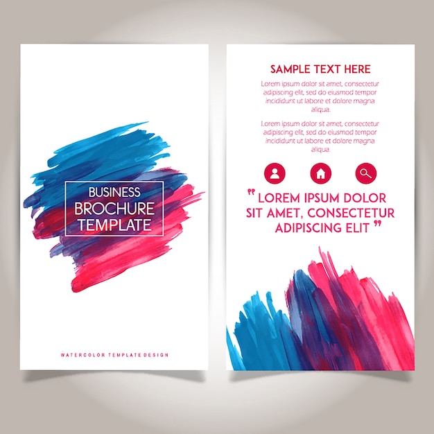 Hand Drawn Watercolor Brochure Template Design