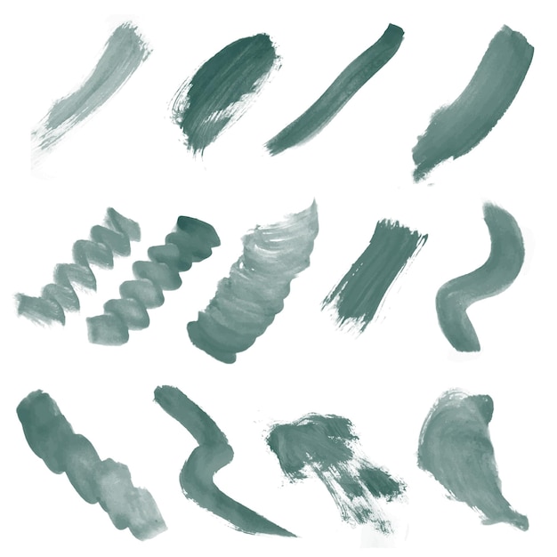 Hand drawn watercolor brush stroke paint brush smears Vector scribble abstract ink stripes on white background
