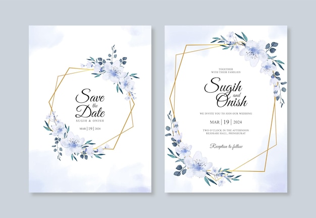 Hand drawn watercolor floral for a beautiful wedding invitation template