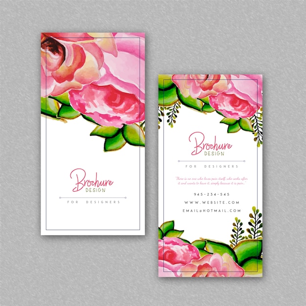 Hand Drawn Watercolor Floral Brochure Designs