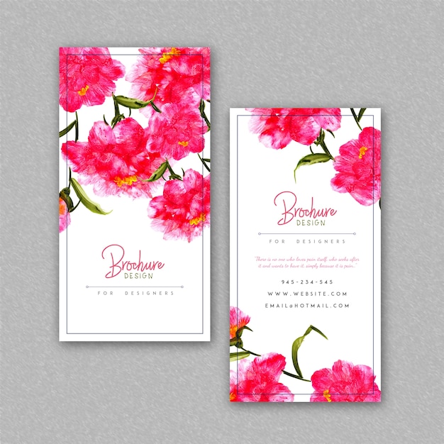 Hand Drawn Watercolor Floral Brochure Designs