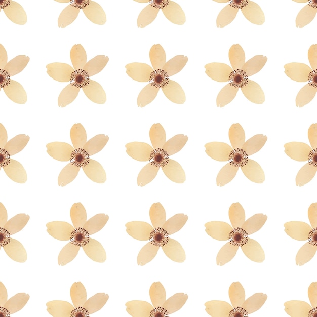 手描きの水彩画の花のシームレスなパターン