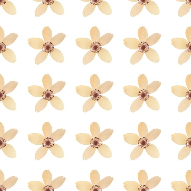 Hand-drawn watercolor flower seamless pattern