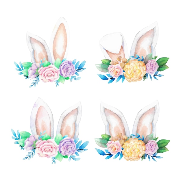 Hand drawn watercolor happy easter for design vector illustration