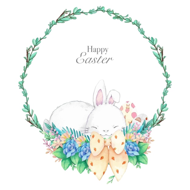 Hand drawn watercolor happy easter for design Vector illustration