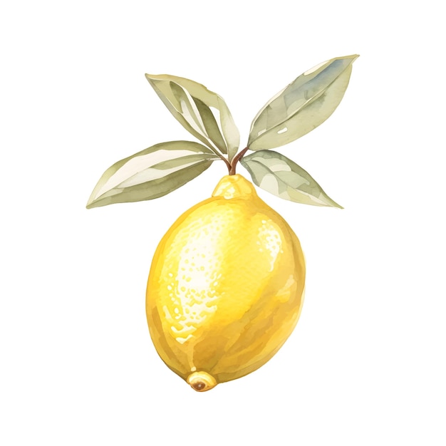 Ручной обращается акварель лимон на белом фоне