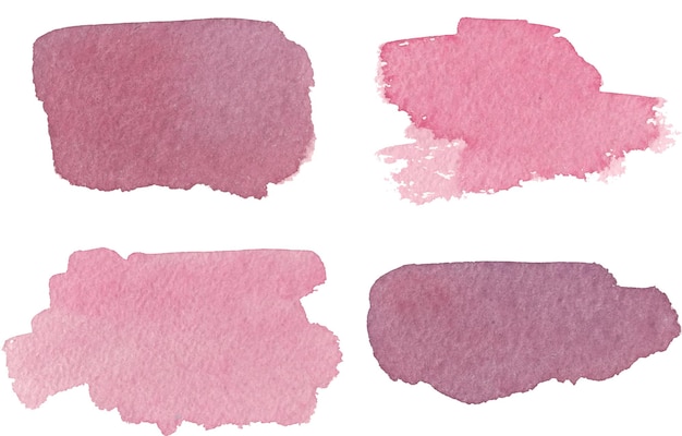 Set di pittura ad acquerello rosa disegnato a mano