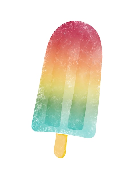 Hand drawn watercolor rainbow popsicle