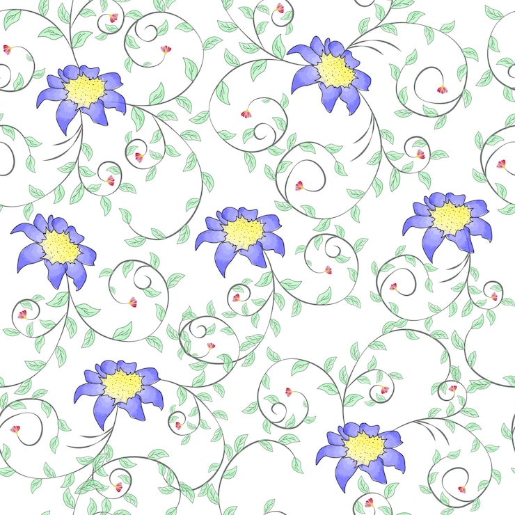 वेक्टर hand drawn watercolor seamless floral pattern
