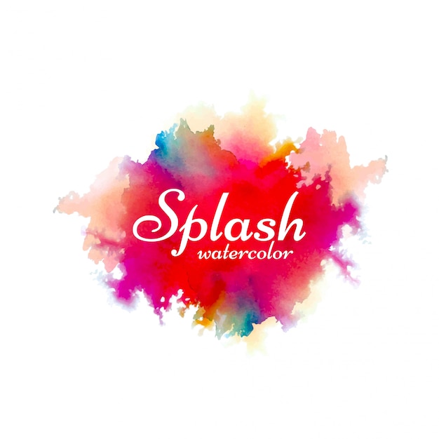 Vector hand drawn watercolor splash design background