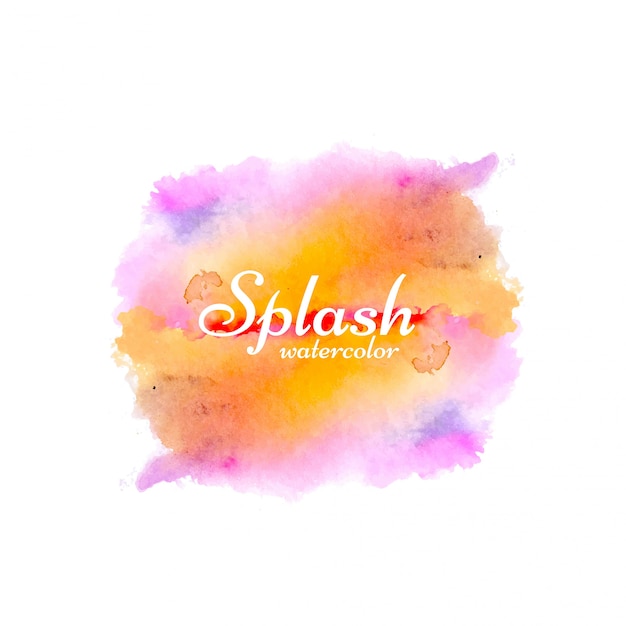 Hand drawn watercolor splash design background