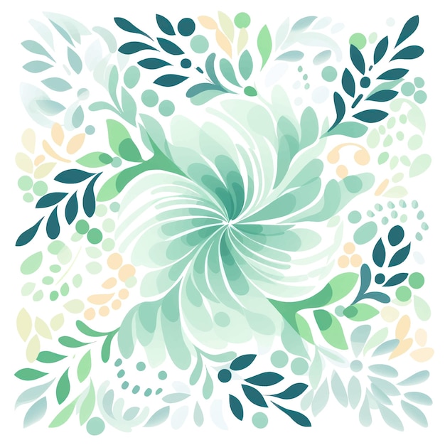 Hand Drawn Watercolor Vector Illustration with Abstract Floral and Minimalistic Geometric Frames