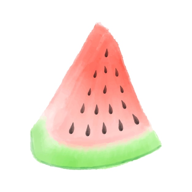 Hand drawn Watermelon isolated watercolor painting on white background Juicy sweet vegan tasty food