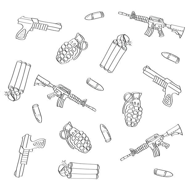 Vector hand drawn weapons