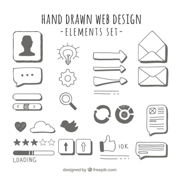 Elementi web disegnati a mano