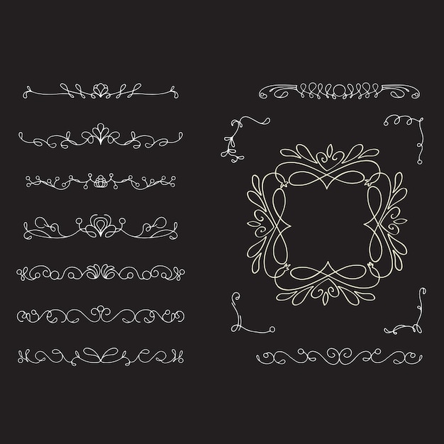 Hand drawn wedding album ornaments