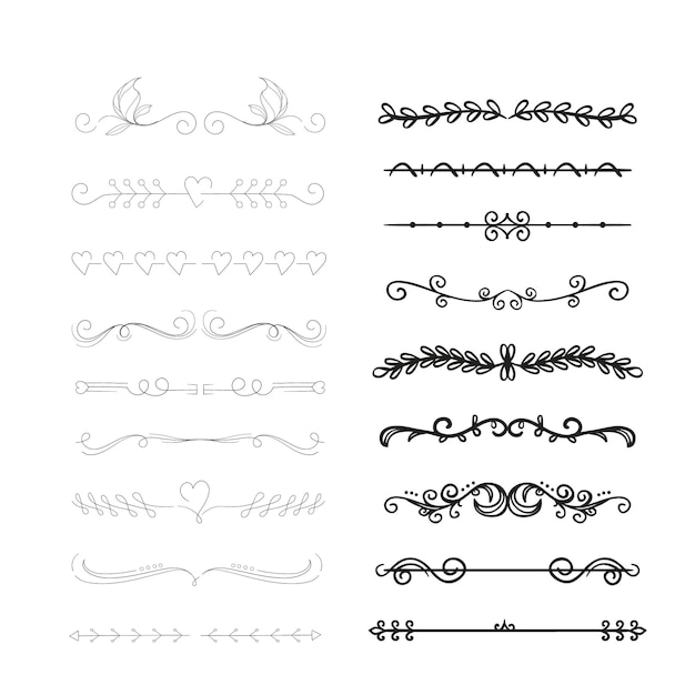 Hand drawn wedding album ornaments