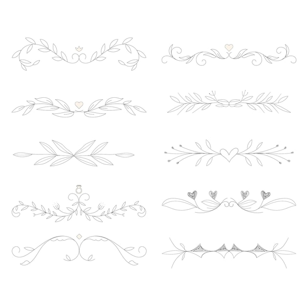 hand drawn wedding album ornaments