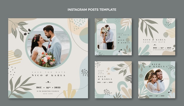 hand drawn wedding instagram post