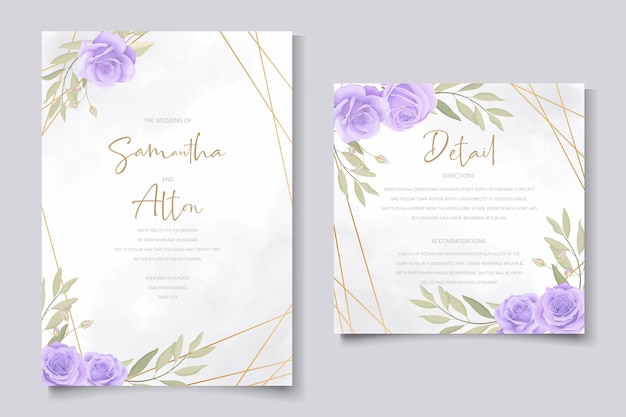 手描きの結婚式の招待カードのデザイン