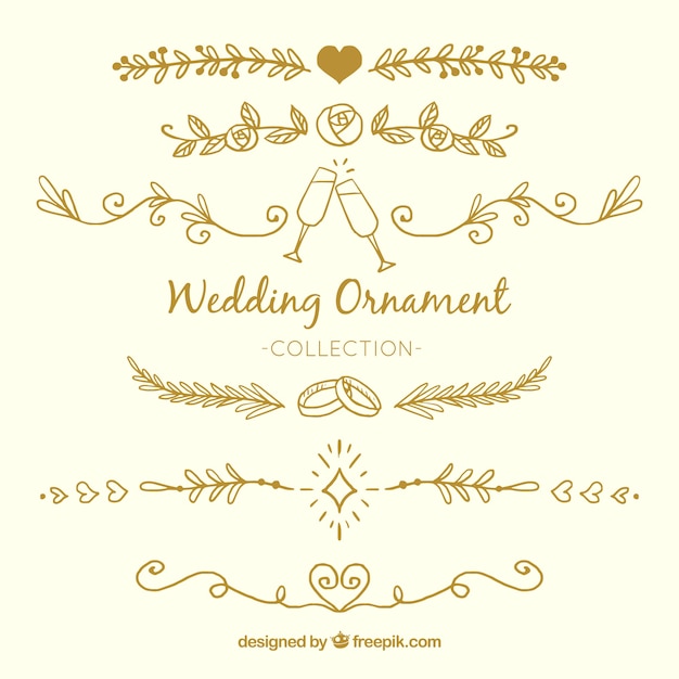 Hand drawn wedding ornament collection