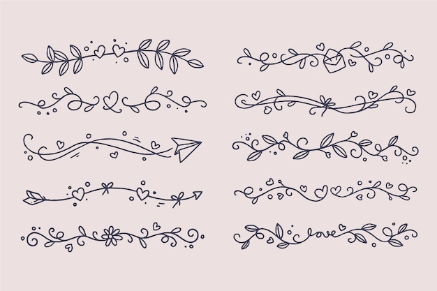 Vector hand drawn wedding ornaments