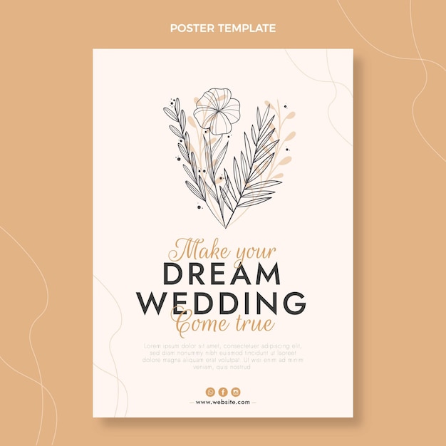 Hand drawn wedding poster