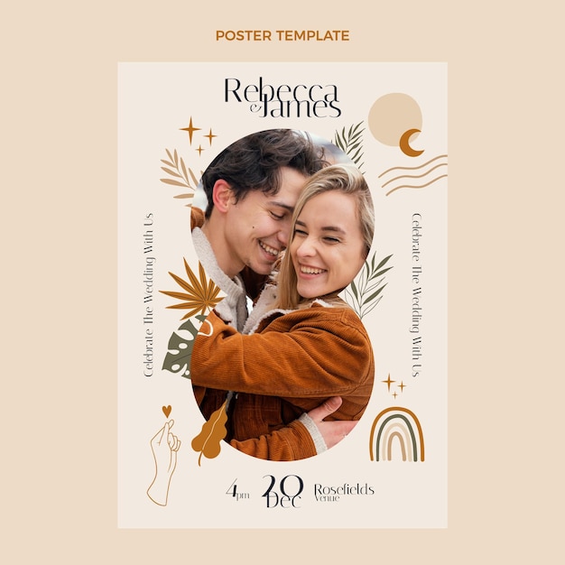 hand drawn wedding poster