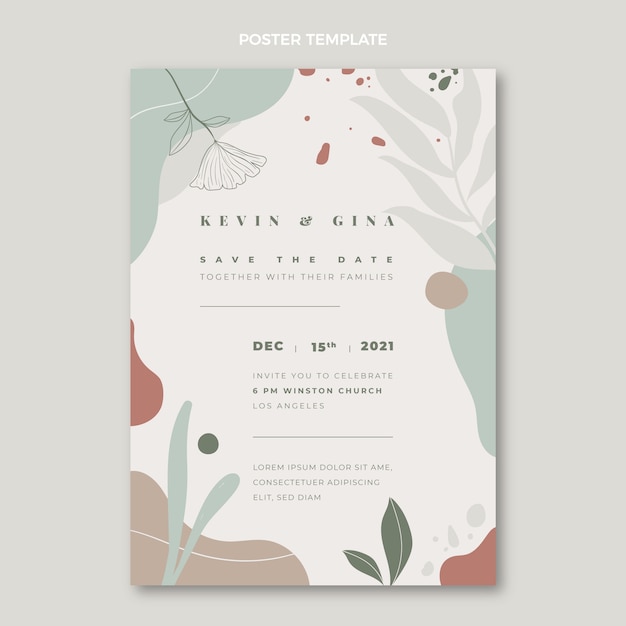 Vector hand drawn wedding poster