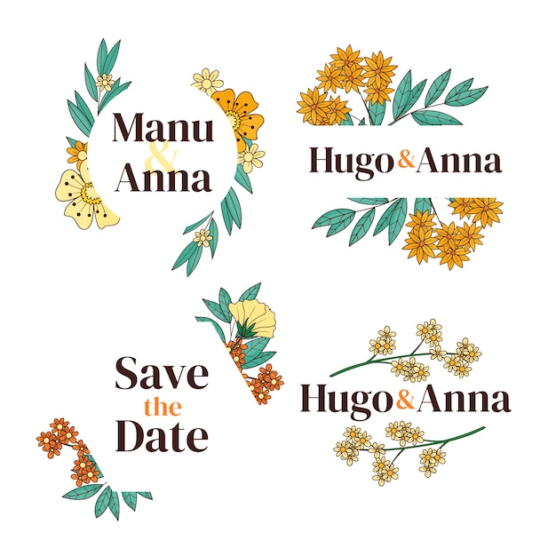 hand drawn wedding template