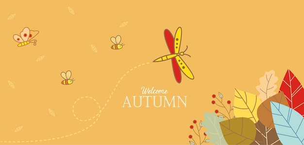 Disegnato a mano di welcome autumn