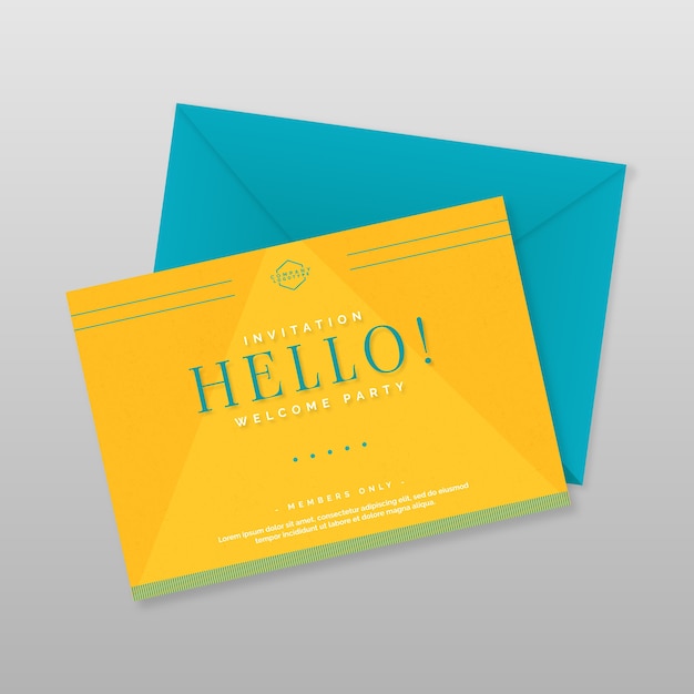 Vector hand drawn welcome card template