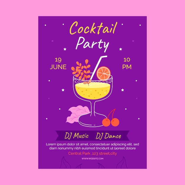 Hand drawn welcome party poster template