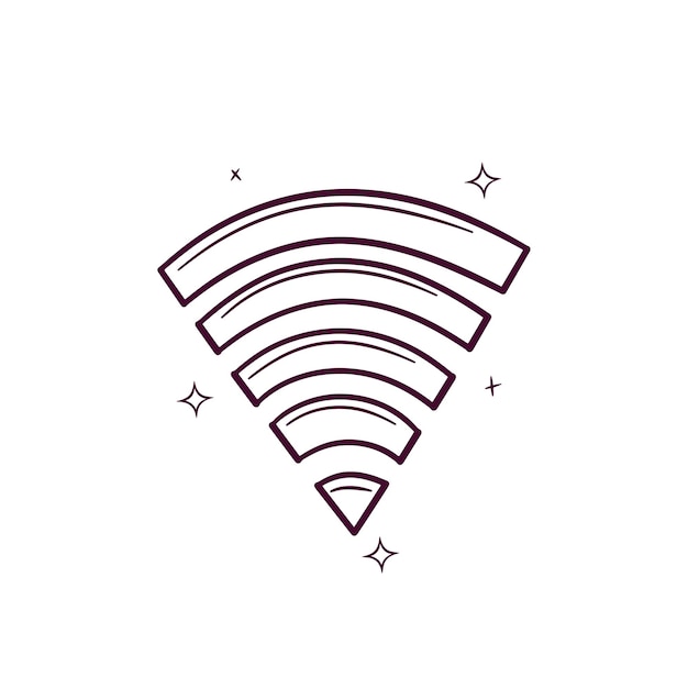 Vector hand drawn wifi icon doodle vector sketch illustration