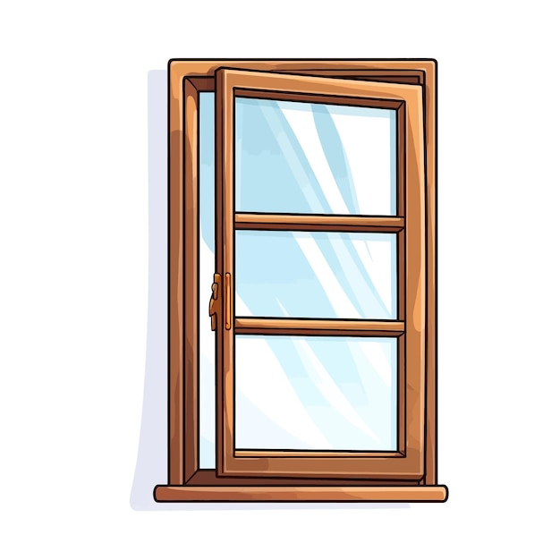 Vector hand drawn window cartoon vector illustration clipart white background