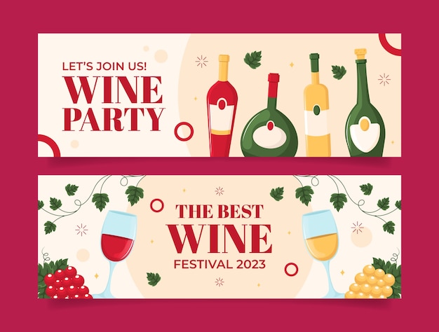 Vector hand drawn wine festival  horizontal banner