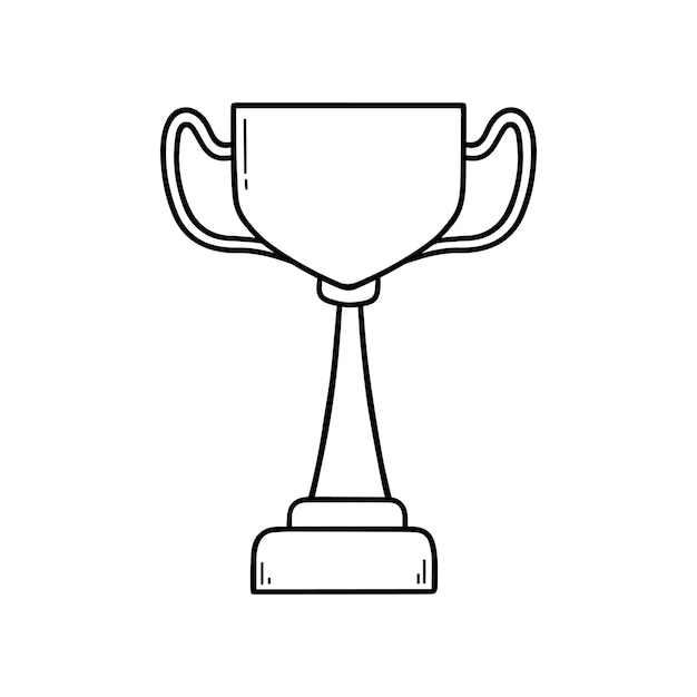 Hand drawn winners cup and trophy doodle Award in sketch style Vector illustration isolated on white background