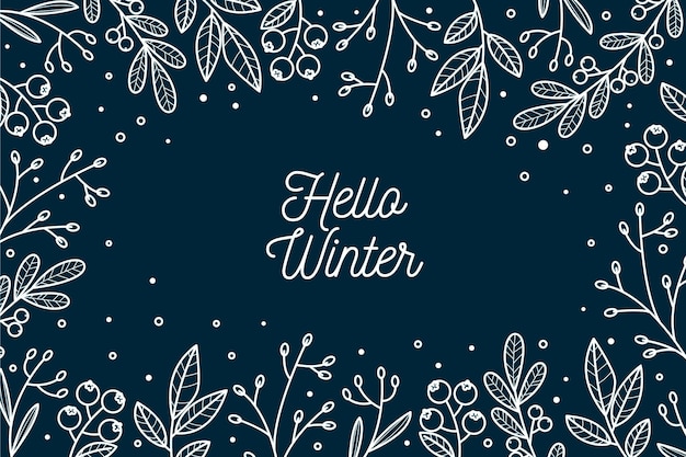 Vector hand drawn winter background