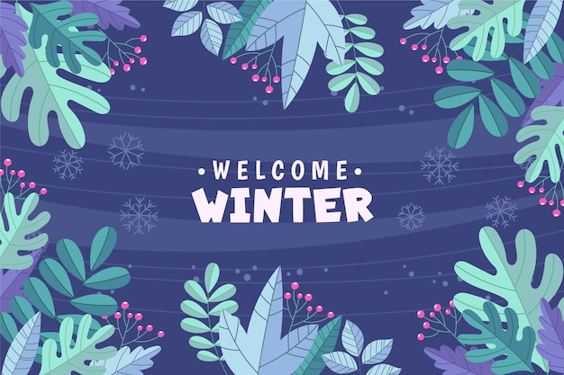 Vector hand drawn winter background