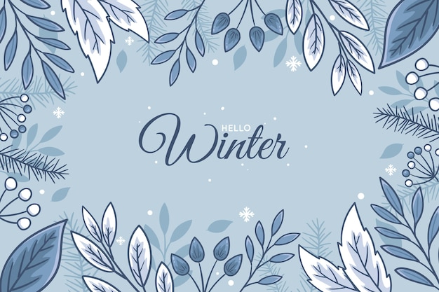 Vector hand drawn winter background