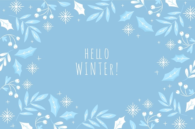 Vector hand drawn winter background