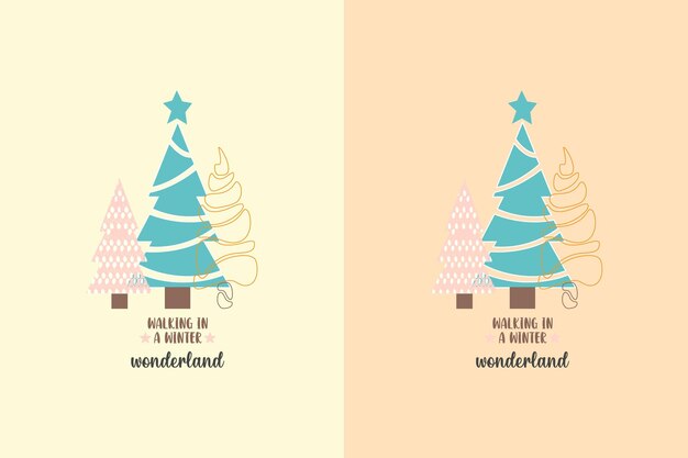 hand drawn winter png Christmas trees