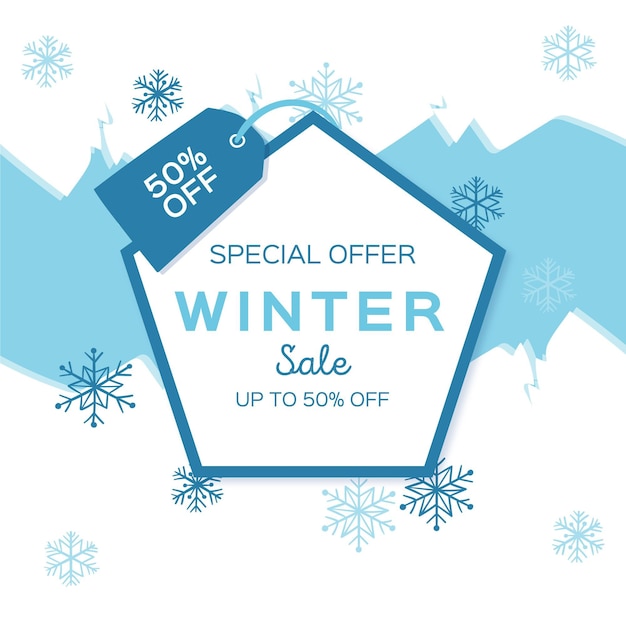 Vector hand drawn winter sale concept